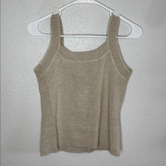 Isda & Co Vintage Tan Wide Strap Tank Linen Tan Women's Small - Picture 3 of 4